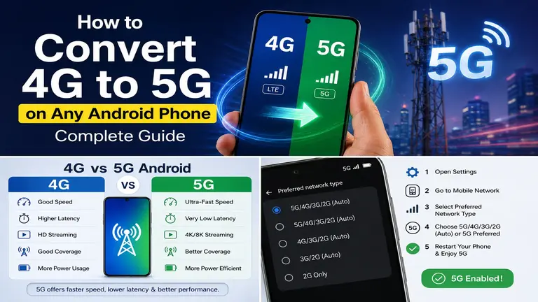 Convert 4G to 5G on Android